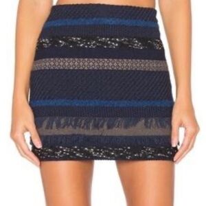 Alice + Olivia Elana Mini Skirt in blue multi